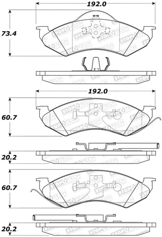 StopTech Street Select Brake Pads - Front - 305.07460