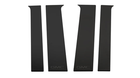 Putco 2020 GMC Sierra HD - GMC Etching - Crew Cab / Dbl Cab (6pcs) Black Platinum Pillar Posts - 402671BPGM-2