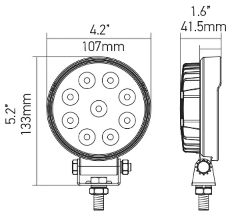 Hella ValueFit Work Light 5RD 1.0 LED MV LR LT - 357100002