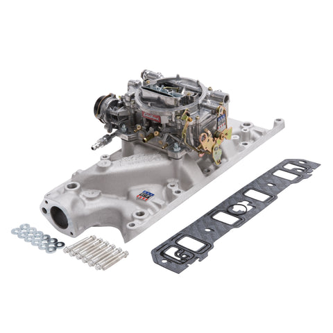 Edelbrock Manifold And Carb Kit Performer Small Block Ford 289-302 Natural Finish - 2031