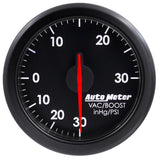 Autometer Airdrive 2-1/6in Boost/Vac Gauge 30in HG/30 PSI - Black - 9159-T