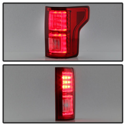 Spyder Ford F150 2015-2017 Light Bar LED Tail Lights - Red Clear ALT-YD-FF15015-LBLED-RC - 5083692