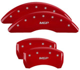 MGP 4 Caliper Covers Engraved Front & Rear MGP Red Finish Silver Char 2019 Volkswagen Atlas - 11220SMGPRD