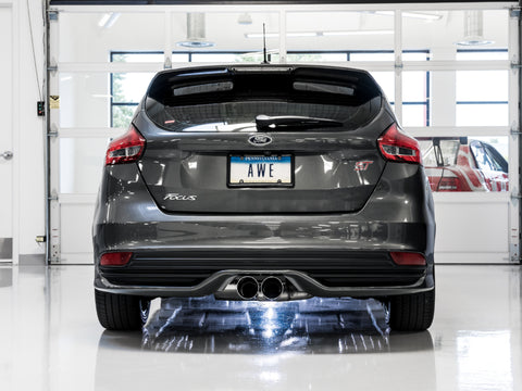 AWE Tuning Ford Focus ST Touring Edition Cat-back Exhaust - Resonated - Chrome Silver Tips - 3020-32038