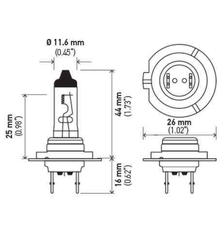 Hella H7 12V 55W PX26D HP 2.0 Halogen Bulbs - H7 2.0TB