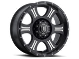 ICON Shield 20x9 5x150 16mm Offset 5.625in BS 110.1mm Bore Satin Black/Machined Wheel - 1020905556MB