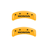 MGP 4 Caliper Covers Engraved Front & Rear Honda Yellow finish black ch - 20130SHONYL