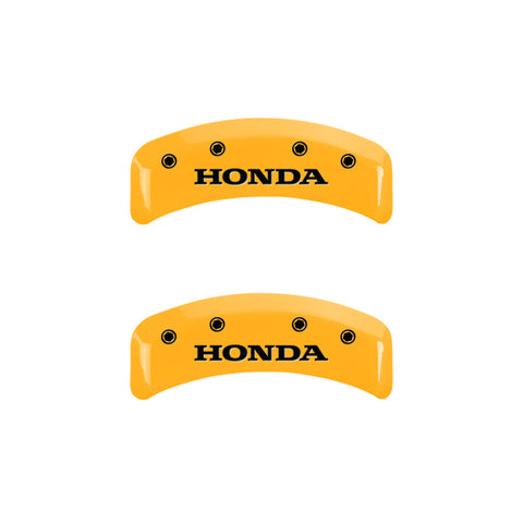 MGP 4 Caliper Covers Engraved Front & Rear Honda Yellow finish black ch - 20130SHONYL