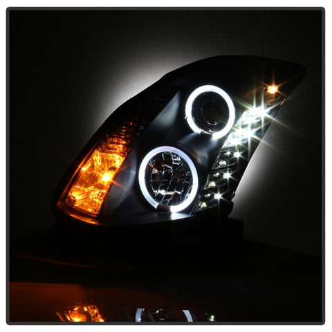 Spyder Infiniti G35 03-07 2DR Projector Halogen - LED Halo DRL Blk High H4 PRO-YD-IG35032D-DRL-BK - 5011060