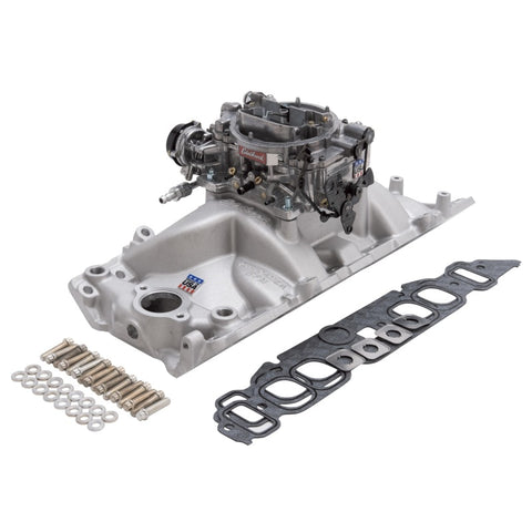 Edelbrock Manifold And Carb Kit Performer RPM Big Block Chevrolet Oval Port Natural Finish - 2062