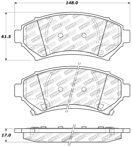 StopTech Sport Brake Pads w/Shims and Hardware - Front - 309.06990