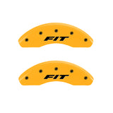 MGP 4 Caliper Covers Engraved Front & Rear i-Vtec Yellow finish black ch - 20205SIVTYL