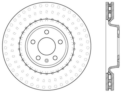 StopTech Power Slot 12 Audi A6 Quattro/11-12 A7 Quattro / 7/11-13 S4 Front Left Slotted Rotor - 126.33138SL