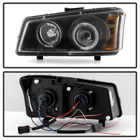 Spyder Chevy Silverado 1500 03-06 Projector LED Halo LED Amber Reflctr Blk PRO-YD-CS03-AM-BK - 5009456