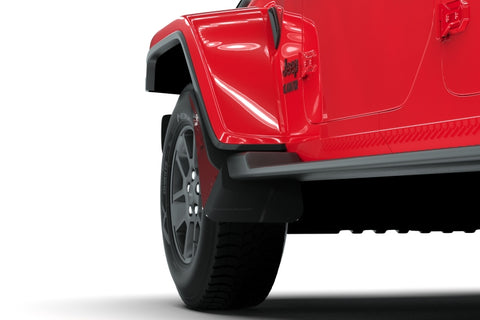 Rally Armor 19-22 Jeep Gladiator Black Mud Flap w/ Red Logo - MF84-BLK-RD