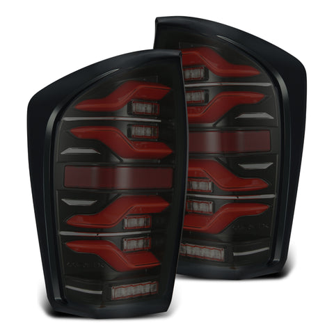 AlphaRex 16-21 Toyota Tacoma LUXX LED Taillights Blk/Red w/Activ Light/Seq Signal - 680000