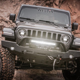 Westin 18-19 Jeep Wrangler JL WJ2 Full Width Front Bumper w/Bull Bar Textured Black - 59-80115