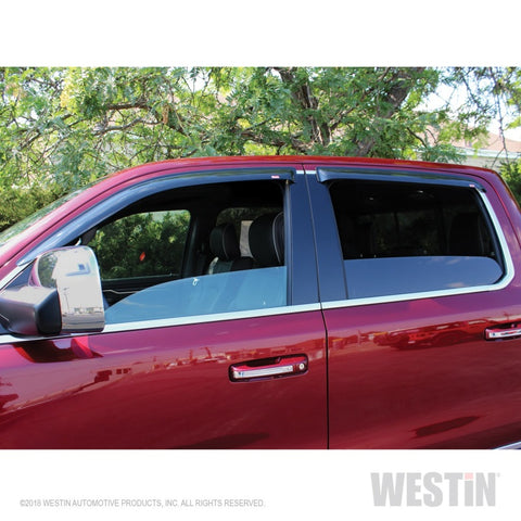 Westin 2019 RAM 1500 Crew Cab (Non Classic) Wade Slim Wind Deflector 4pc - Smoke - 72-35432