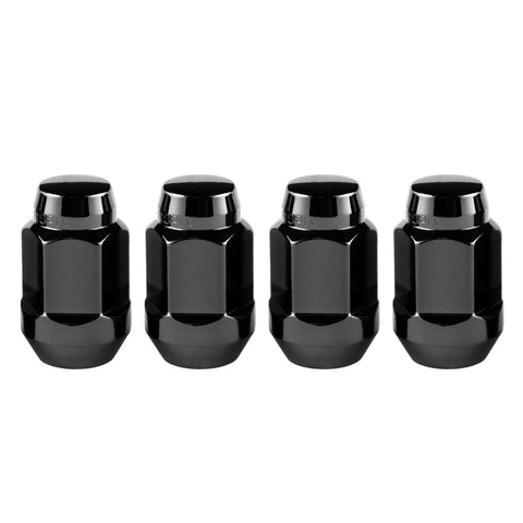 McGard Hex Lug Nut (Cone Seat Bulge Style) M14X1.5 / 22mm Hex / 1.635in. Length (4-Pack) - Black - 64074