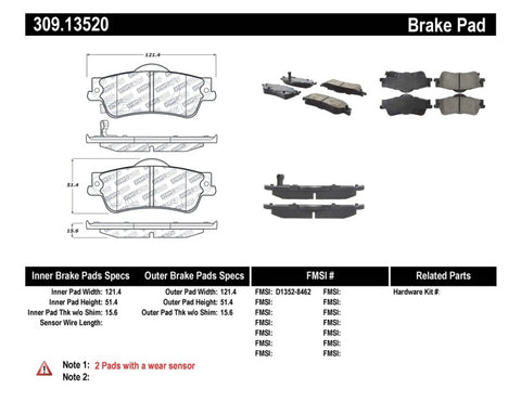 StopTech Performance Brake Pads - 309.13520