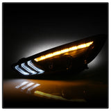 Spyder 15-18 Ford Focus Projector Headlights - Seq Turn Light Bar - Black PRO-YD-FF15-LBSEQ-BK - 5086105