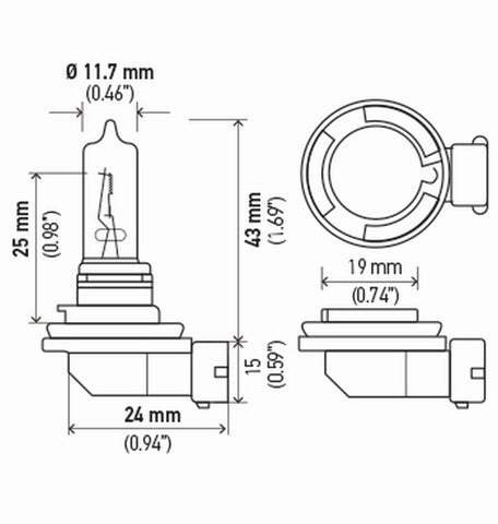 Hella H9 12V 65W PGJ19-5 HP 2.0 Halogen Bulbs - H9 2.0TB