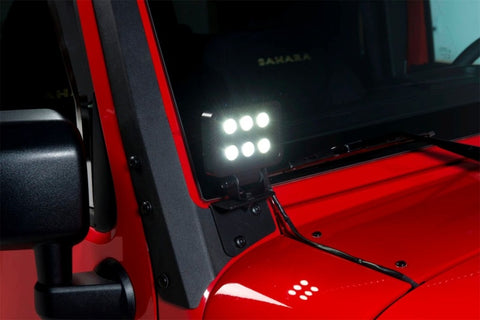 Putco 07-18 Jeep Wrangler JK - Qty 2 Luminix 4in Blocks w/ Window brackets Luminix Jeep LED Kits - 10004JK