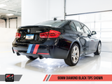 AWE Tuning BMW F3X 340i Touring Edition Axle-Back Exhaust - Diamond Black Tips (90mm) - 3010-33040