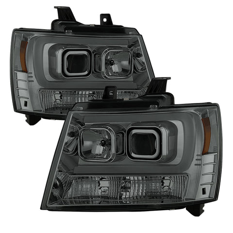 Spyder 07-14 Chevy Suburban/1500/2500/Tahoe V2 Projector Headlights Smoke PRO-YD-CSUB07V2-DRL-SM - 5082589