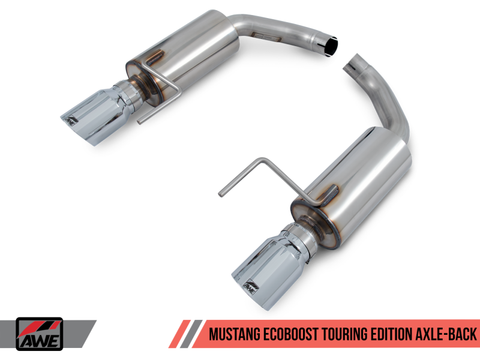 AWE Tuning S550 Mustang EcoBoost Axle-back Exhaust - Touring Edition (Diamond Black Tips) - 3015-33086