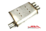 JBA Universal Chambered Style 304SS Muffler 13x9.75x4 2.5in Inlet Diameter Offset/2.5 Dual Outlet - 40-251302