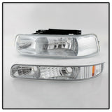 Xtune Chevy TahOE 00-06 Amber Crystal Headlights w/ Bumper Lights Chrome HD-JH-CSIL99-SET-AM-C - 5064226