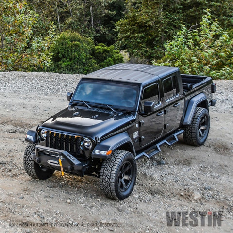 Westin 18-19 Jeep Wrangler JL Stubby Front Bumper - Textured Black - 59-80085