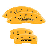 MGP 4 Caliper Covers Engraved Front Cadillac Engraved Rear ATS Yellow finish black ch - 35007SATSYL