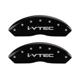 MGP 4 Caliper Covers Engraved Front & Rear i-Vtec Black finish silver ch - 39014SIVTBK