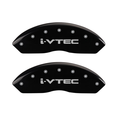 MGP 4 Caliper Covers Engraved Front & Rear i-Vtec Black finish silver ch - 39014SIVTBK