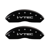 MGP 4 Caliper Covers Engraved Front & Rear i-Vtec Black finish silver ch - 39018SIVTBK