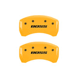 MGP Rear set 2 Caliper Covers Engraved Rear Boss Yellow finish black ch - 10010RBSSYL