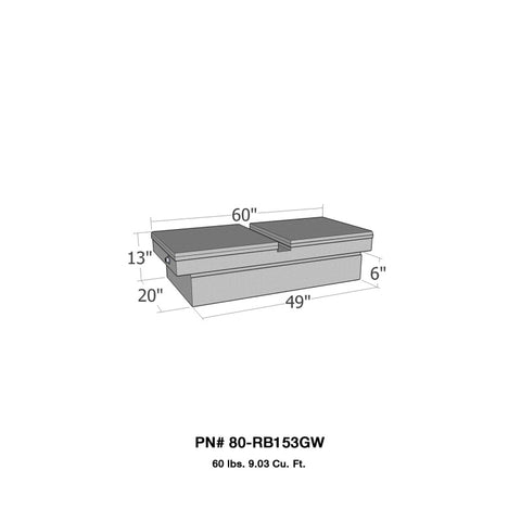 Westin/Brute Gull Wing Lid Full Size Step Side & Down Size Shallow Depth - Aluminum - 80-RB153GW