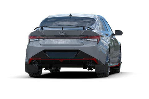 Rally Armor 2022 Hyundai Elantra N & N Line Black UR Mud Flap w/ White Logo - MF79-UR-BLK-WH