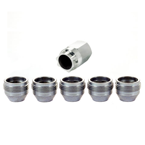 McGard Wheel Lock Nut Set - 5pk. (Under Hub Cap / Cone Seat) M14X.5 / 22mm Hex / .893in. L. - Silver - 24519