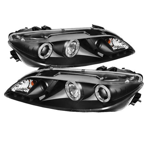 Spyder Mazda 6 03-05 With Fog Lights Projector Headlights LED Halo DRL Blk PRO-YD-M603-FOG-DRL-BK - 5042538