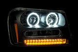 ANZO 2002-2009 Chevrolet Trailblazer Projector Headlights w/ Halo Black - 111127