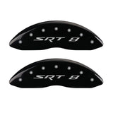 MGP 4 Caliper Covers Engraved Front & Rear SRT8 Black finish silver ch - 12088SSR8BK