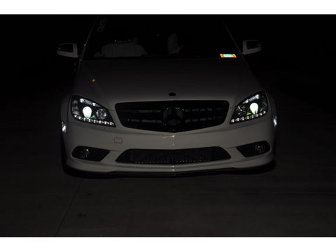 Spyder Mercedes Benz C-Class 08-11 Projector Headlights Halogen - DRL Blk PRO-YD-MBW20408-DRL-BK - 5042262