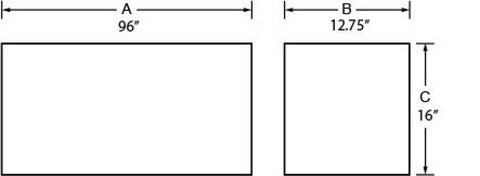 Tradesman Aluminum Top Mount L-Wing Box (96in.) - Brite - 8196T