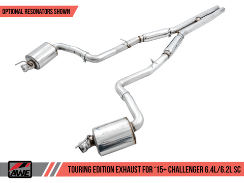 AWE Tuning 2015+ Dodge Challenger 6.4L/6.2L Non-Resonated Touring Edition Exhaust - Use Stock Tips - 3020-11028