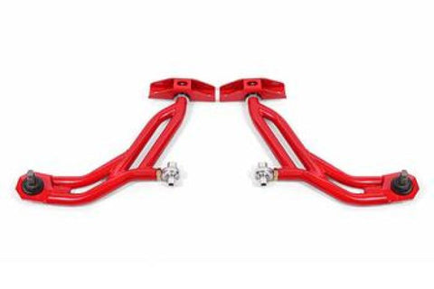 BMR 10-14 Ford Mustang Adj. Lower A-Arms w/ Delrin/Rod End / 19mm Tall Ball Joint - Red - AA757R