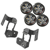 Rugged Ridge 07-18 Jeep Wrangler JK Textured Black Round A-Pillar LED Light Mount Kit - 11232.34