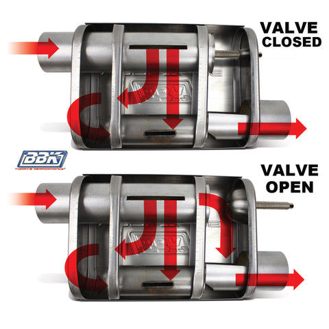 BBK VariTune Adjustable Performance Muffler 3.0 in. Offset/Offset Stainless Steel - 31035